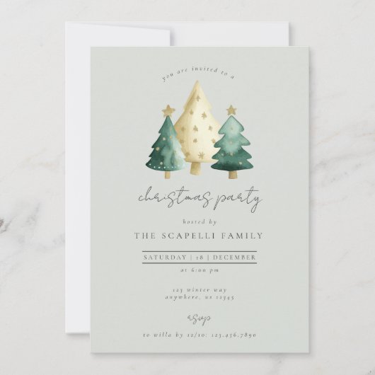 Modern Christmas Party Invitation Kaart (Voorkant)