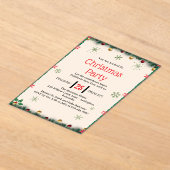 Modern Christmas Party Invitation Template Acryl Uitnodigingen (Laagn)