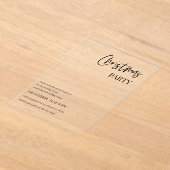 Modern Christmas Party Minimal Acryl Uitnodigingen (Laagn)