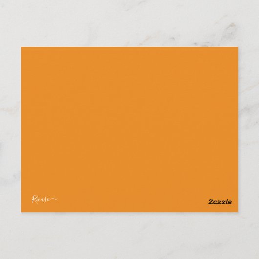 Modern Christmas Peace Photo (oranje achterkant) Briefkaart (Achterkant)