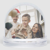 Modern Christmas Photo Card with Inset Snow Globe Sneeuwbol (Achterkant)