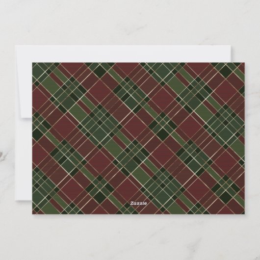 Modern Christmas Photo Feliz Navidad Plaid Feestdagenkaart (Achterkant)