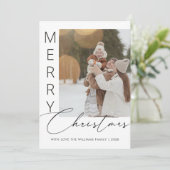 Modern Christmas Photo Holiday Card Feestdagenkaart (Staand voorkant)
