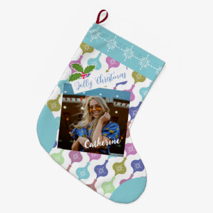 Modern Christmas Photo Ornament Grote Kerstsok