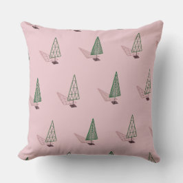 Modern Christmas Pillow in Pink & Green Kussen