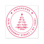 Modern Christmas Pine Tree Return Address Zelfinktende Stempel (Design)