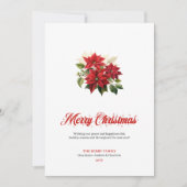 Modern Christmas Poinsettia Editable Greeting Card Feestdagenkaart (Voorkant)