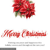 Modern Christmas Poinsettia Editable Greeting Card Feestdagenkaart
