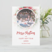 Modern Christmas Poinsettias Frosted Overlay (Staand voorkant)