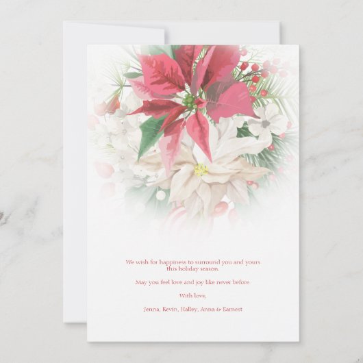Modern Christmas  Poinsettias Frosted Overlay (Achterkant)