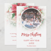 Modern Christmas Poinsettias Frosted Overlay (Voorkant / Achterkant)