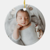 Modern Christmas Polar Beer met rode sjaal Ronde Keramisch Ornament (Achterkant)