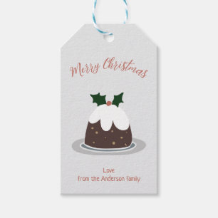 Modern Christmas Pudding Christmas Label Cadeaulabel