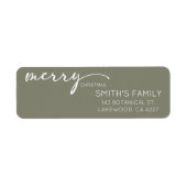 Modern Christmas Return Address Label (Voorkant)