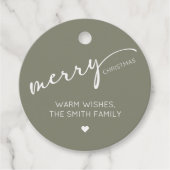 Modern Christmas Round Bedankjes Labels (Voorkant)