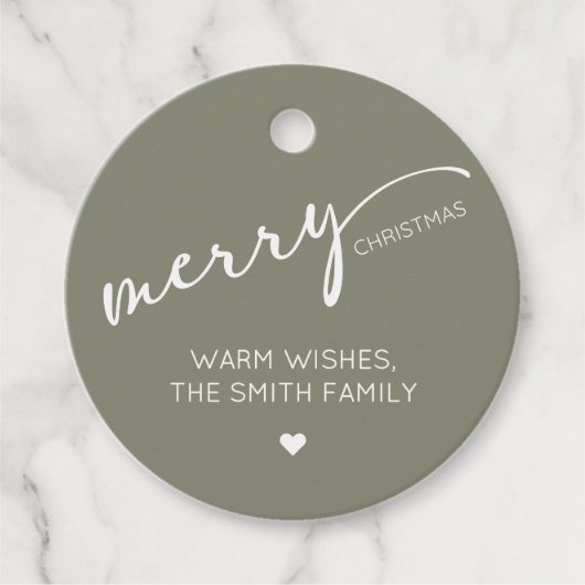 Modern Christmas Round Bedankjes Labels (Voorkant)