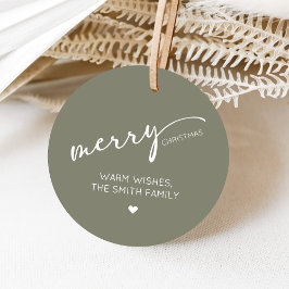 Modern Christmas Round Bedankjes Labels