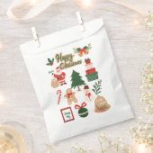 Modern Christmas Santa and Gingerbread Pattern Bedankzakje (Geknipt)