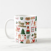 Modern Christmas Santa and Gingerbread Pattern Koffiemok (Links)