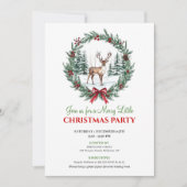 Modern Christmas Scene Watercolor Holiday Invite Kaart (Voorkant)