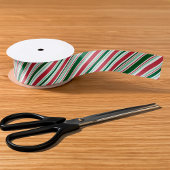 Modern Christmas Snoep Stripes Rood, Groen, Wit Satijnen Lint