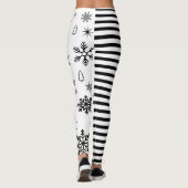 Modern Christmas Snowflake & Stripe Holiday Leggings (Achterkant)