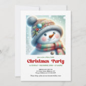 Modern Christmas snowman editable holiday invite  Kaart (Voorkant)