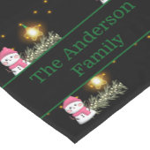 Modern Christmas Snowman Pattern  naam Korte Tafelloper (Hoek)