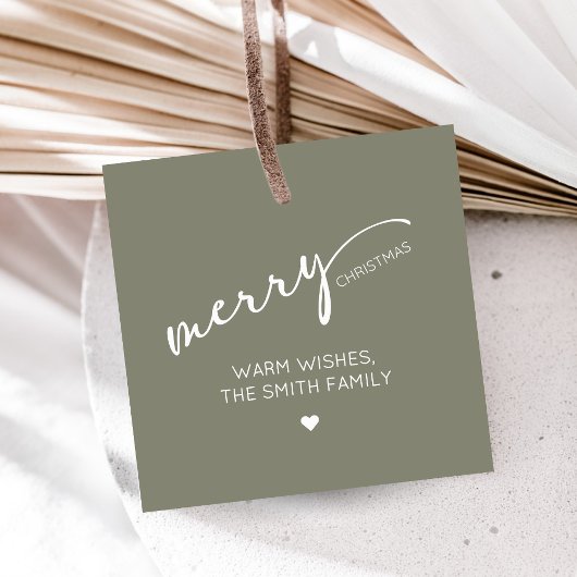 Modern Christmas Square Bedankjes Labels