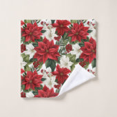 Modern Christmas Towels Custom Name Floral Touch Bad Handdoek (Wasdoekje)