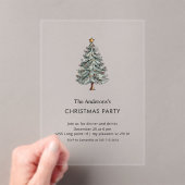 Modern Christmas Tree Acrylic Party Acryl Uitnodigingen (Insitu (Draagbaar))
