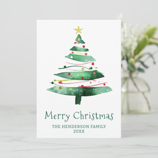 MODERN CHRISTMAS TREE FEESTDAGENKAART (Staand voorkant)