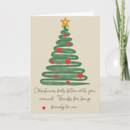 Modern Christmas Tree Folded Holiday Card Feestdagen Kaart