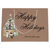 Modern Christmas Tree Gift Bag Groot Cadeauzakje (Voorkant)