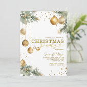 Modern Christmas Tree Gold Ornamenten Feestelijk F Kaart (Staand voorkant)