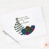 Modern Christmas Tree Graphic met lichte Cadeaus Ronde Sticker (Envelop)