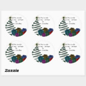 Modern Christmas Tree Graphic met lichte Cadeaus Ronde Sticker (Vel)