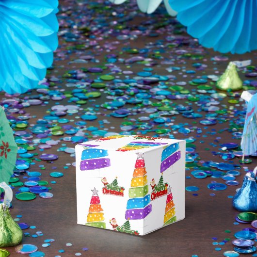 Modern Christmas Tree Painting Colorful Bedankdoosjes (Feest)