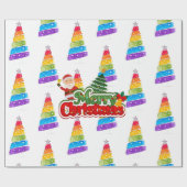 Modern Christmas Tree Painting Colorful Cadeaupapier (Vlak)