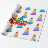 Modern Christmas Tree Painting Colorful Cadeaupapier (Uitgerold)