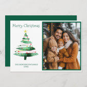 MODERN CHRISTMAS TREE PHOTO FEESTDAGENKAART (Voorkant / Achterkant)