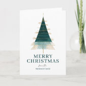 Modern Christmas Tree Photo Personalized Feestdagen Kaart (Voorkant)