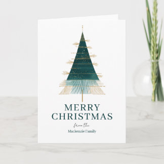 Modern Christmas Tree Photo Personalized Feestdagen Kaart