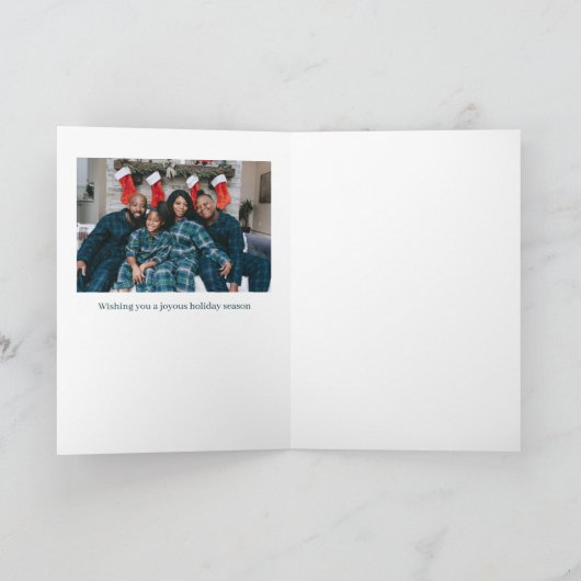 Modern Christmas Tree Photo Personalized Feestdagen Kaart (Binnen)