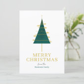 Modern Christmas Tree Photo Personalized Feestdagenkaart (Staand voorkant)