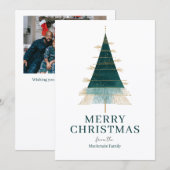 Modern Christmas Tree Photo Personalized Feestdagenkaart (Voorkant / Achterkant)