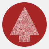 Modern Christmas Tree Ronde Sticker (Voorkant)