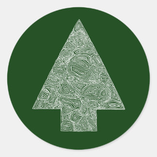 Modern Christmas Tree Ronde Sticker