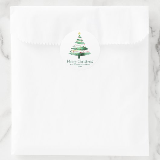 MODERN CHRISTMAS TREE RONDE STICKER (Tas)