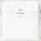 Modern Christmas Tree Simple Vierkante Sticker (Tas)